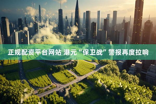 正规配资平台网站 港元“保卫战”警报再度拉响